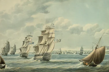 Britische Schiffe blockieren Cadiz im Jahr 1797, 1797